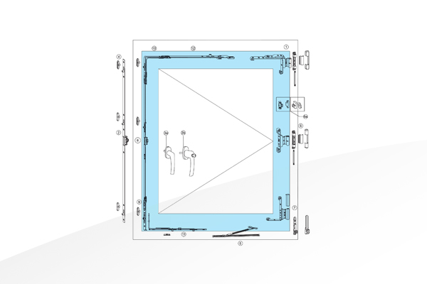 Hardware for UPVC inward open window